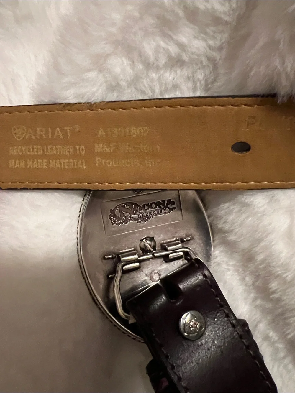 Girls Ariat belt with Pink Rhinestone Nocona Buckle